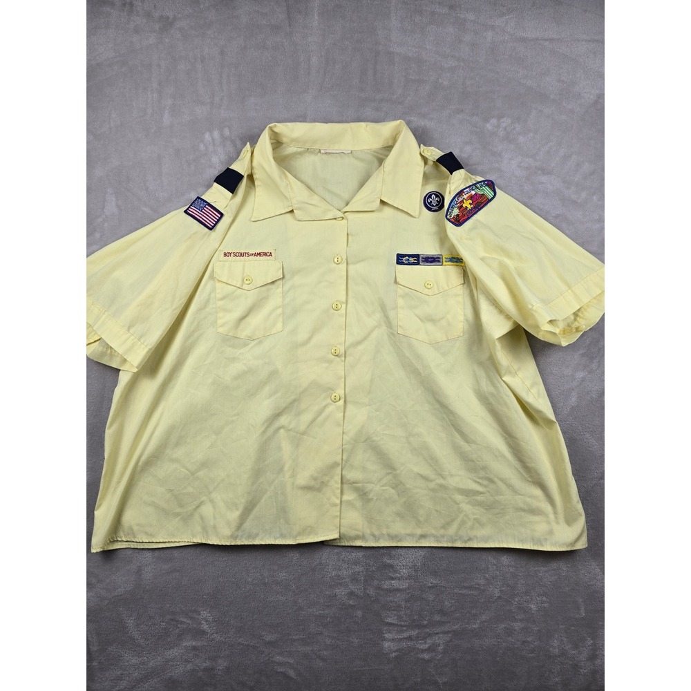 Boy Scouts of America Uniform Blouse Shirt Womens‎ 6X Short Sleeve Patches *Read